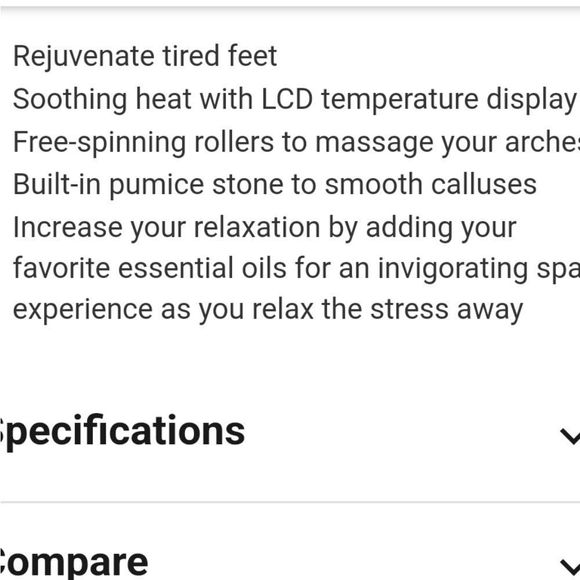 Sharper Image SpaHaven Heated w/Massage Rollers Foot Bath - Picture 12 of 16